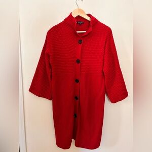 Anne Klein Long Sweater Button Cardigan